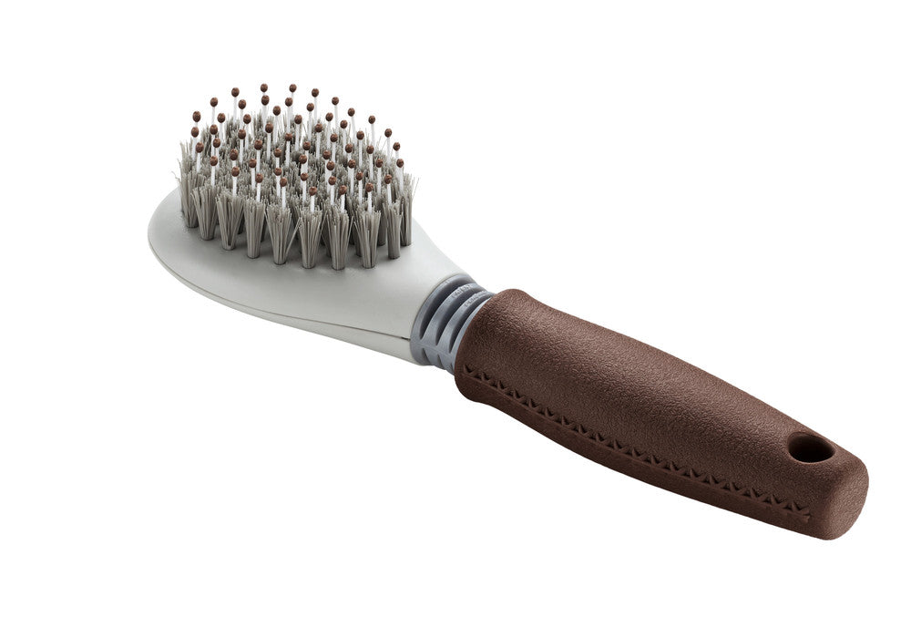 Grooming Brush SPA - Hunter-petstore -suitable for long-haired, medium-length and short-haired dogs -unique double bristles for optimal grooming of topcoat and undercoat fur -flexible brush neck -ergonomic handle with high-quality leather look