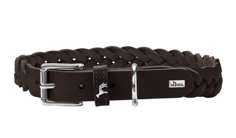 SOLID EDUCATION Special Collar - Hunter-petstore -cow leather -hand-braided -made from a single piece of leather -made in Germany