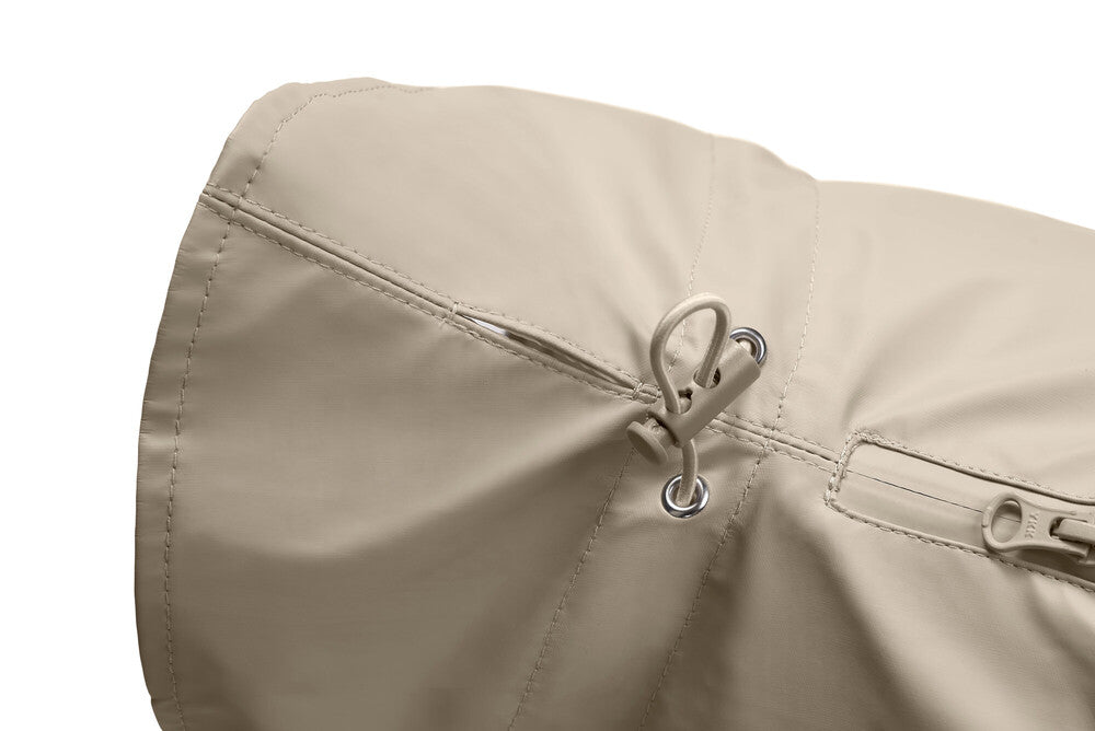 MILFORD Raincoat - Hunter-petstore -lightweight wind repellent and waterproof raincoat for dogs -with neck collar and closed belly area -individually adjustable belly strap with Velcro fastener -opening for the attachment of a leash to the collar and harness -elastic loops for the hind legs -attractive, classic design -washable at 90 °F