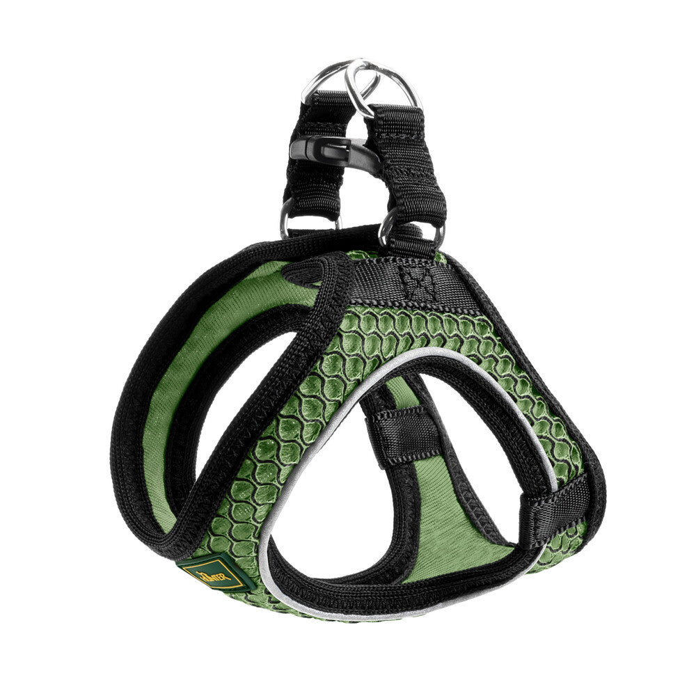 HILO Comfort Harness - Hunter-petstore -lightweight harness for small to medium and head-shy dogs -easy to put on with only one buckle and Velcro closure -optimum freedom of movement -nylon edging with highly reflective piping -soft, air-permeable and breathable -cooling effect possible with the help of water -easy-care and quick-drying