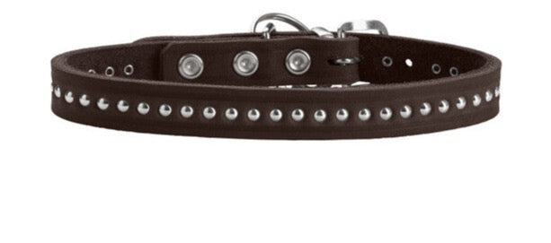 AALBORG Style Collar - Hunter-petstore -heavily greased full cowhide -durable and hard wearing -with stylish rivet trim -with leather key ring -made in Germany