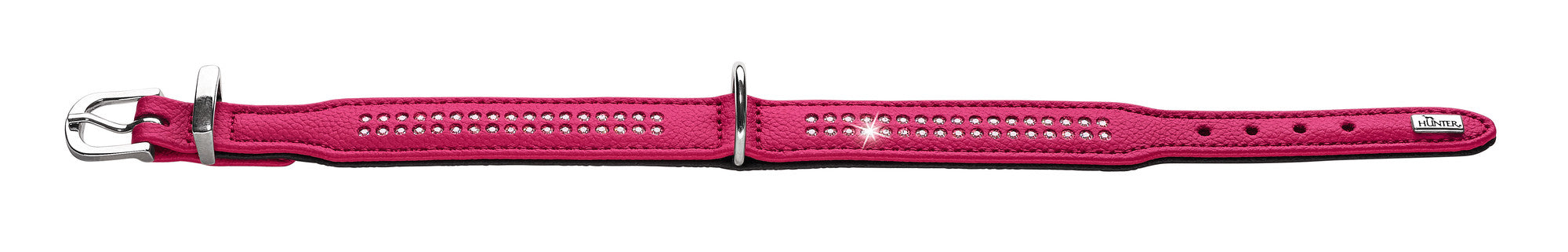 DIAMOND Petit Collar - Hunter-petstore -made of especially soft cow nappa leather -with especially small D-ring and buckle -ideal for small dogs -with decorative trimmings -made in Germany