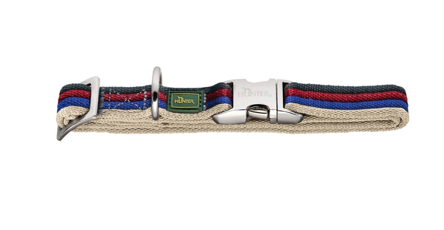 DAVAO Alu-Strong Collar - Hunter-petstore -extremely soft nylon material -fashionable stripes -robust ALU-STRONG clasp