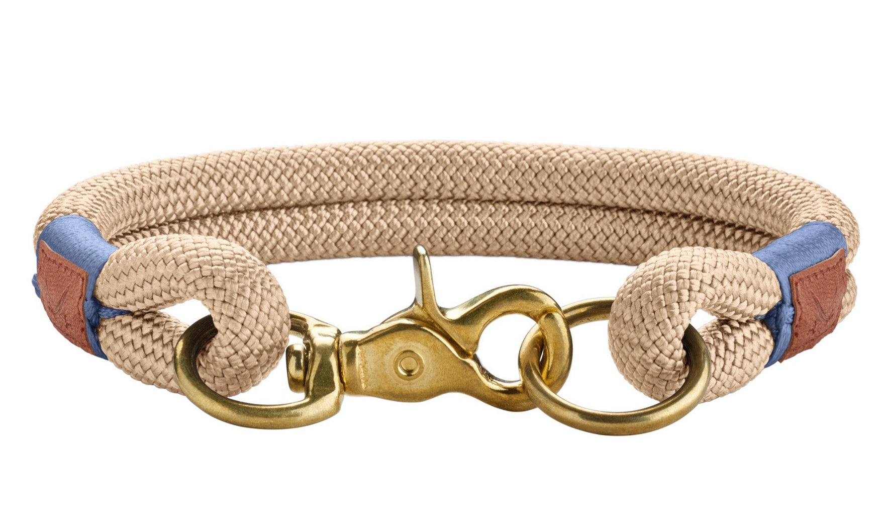 SANSIBAR Rantum Collar - Hunter-petstore -collar made from two layers of rope -real leather patch with Sansibar logo -brass fittings -with scissor carabiner -not adjustable -striking color accents