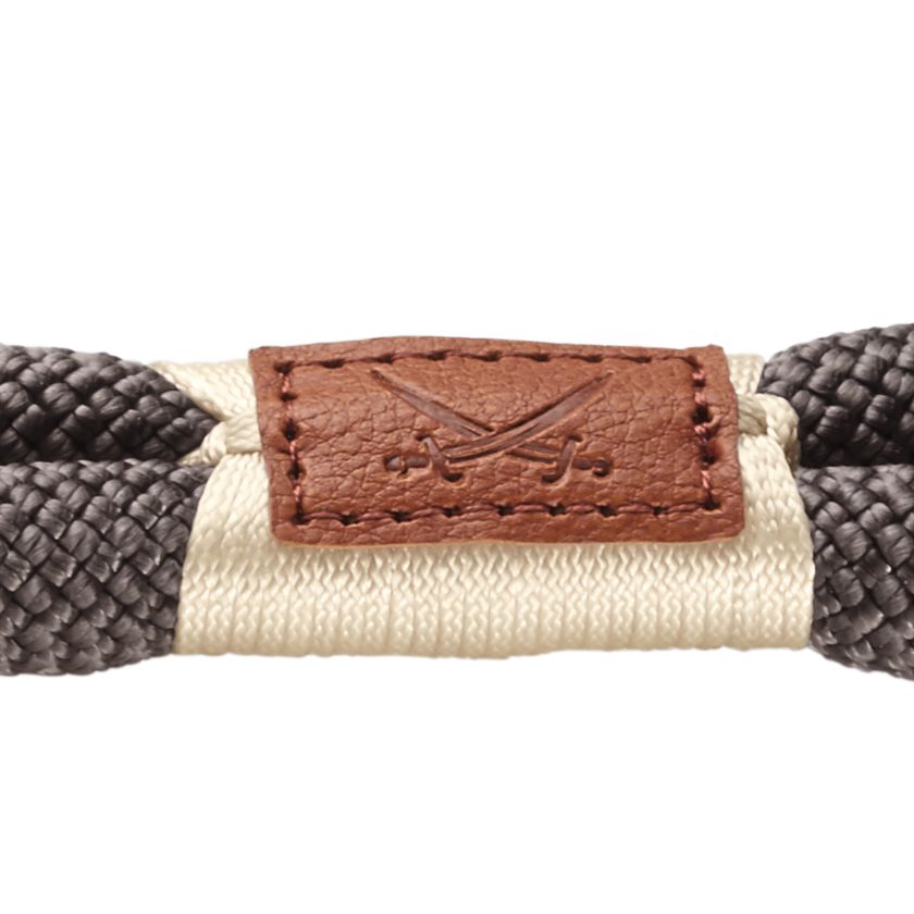 SANSIBAR Rantum Collar - Hunter-petstore -collar made from two layers of rope -real leather patch with Sansibar logo -brass fittings -with scissor carabiner -not adjustable -striking color accents