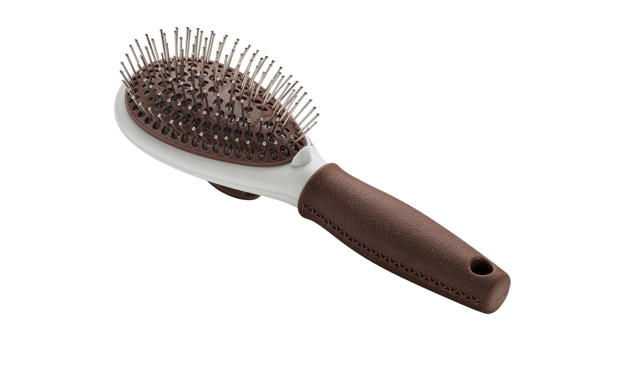 Brush self-cleaning SPA - Hunter-petstore -grooming brush for long-haired, medium-length and short-haired dogs -extra soft stainless steel pins for gentle fur grooming -makes it easier to remove dead topcoat and undercoat fur -integrated button allows you to easily remove collected fur -ergonomic handle with high-quality leather look