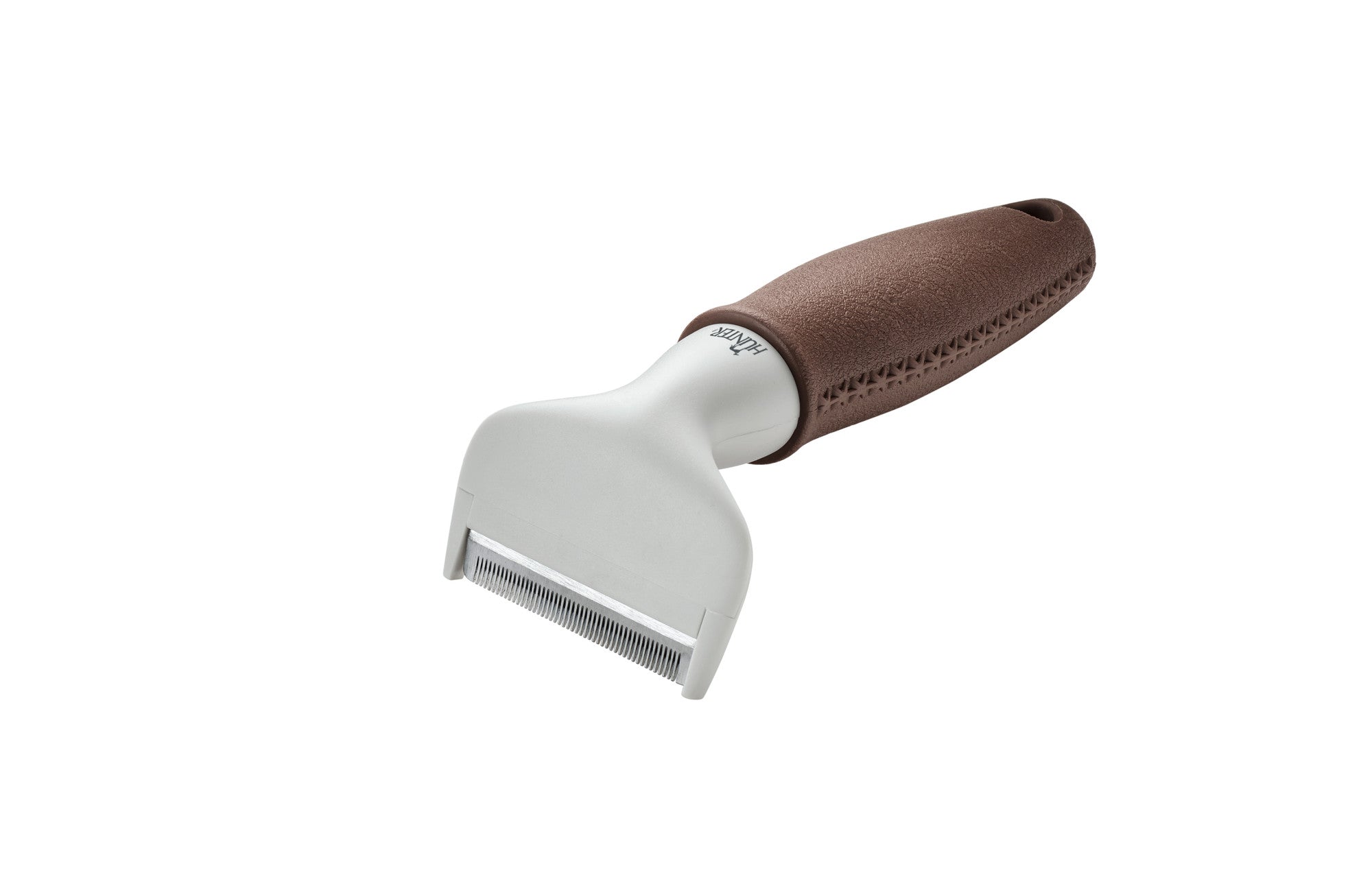 Trimming currycomb SPA - Hunter-petstore -suitable for dogs with medium-length and long hair and horses -high-quality steel blade -removes loose hair and dander from the top coat and undercoat -ergonomic handle with a high-quality leather look