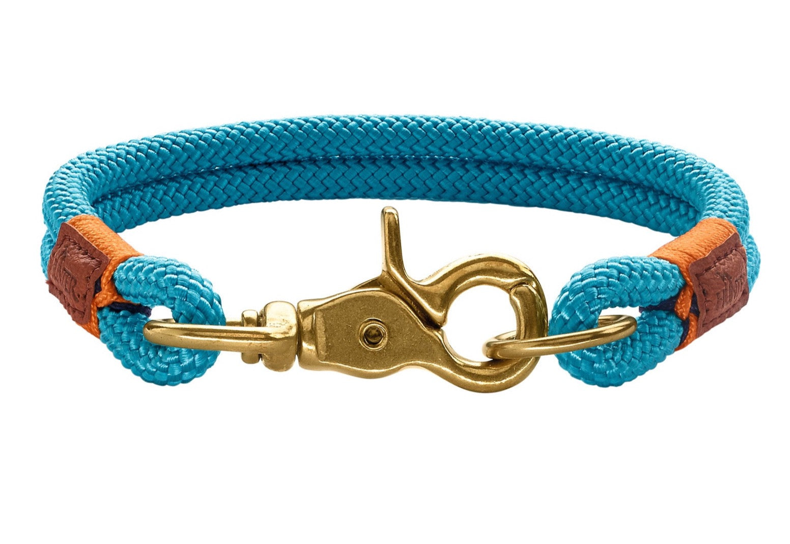 OSS collar - Hunter-petstore -collar made from two layers of rope -brass fittings -with scissor carabiner -not adjustable -striking color accents
