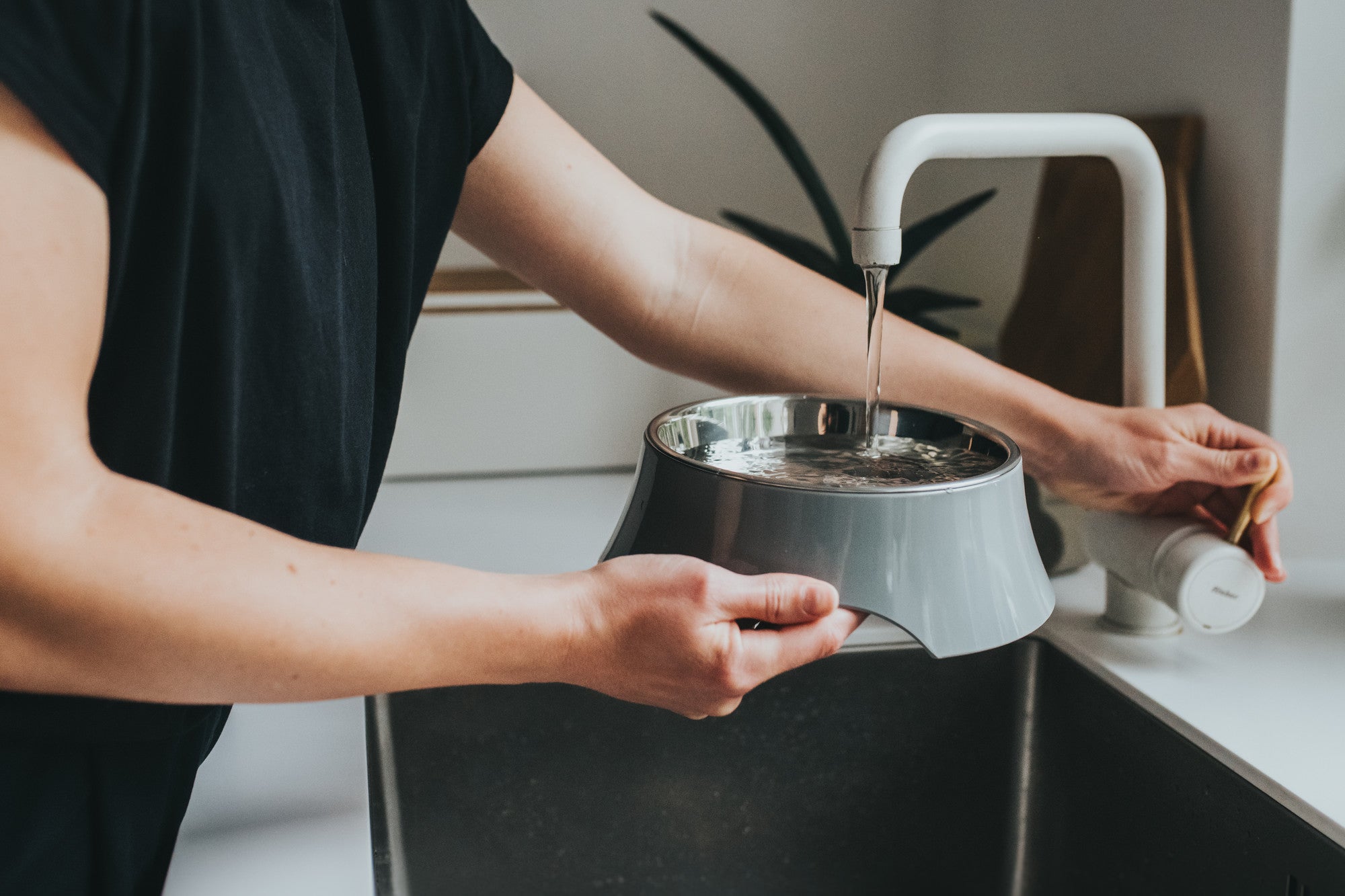 ATLANTA Bowl - Hunter-petstore -Feeding or drinking bowl with melamine -With removable stainless steel bowl -Purist, timeless design -Slip-resistant rubber rim on the bottom -Long-lasting, shock and scratch resistant -Easy to clean and dishwasher safe -Food safe