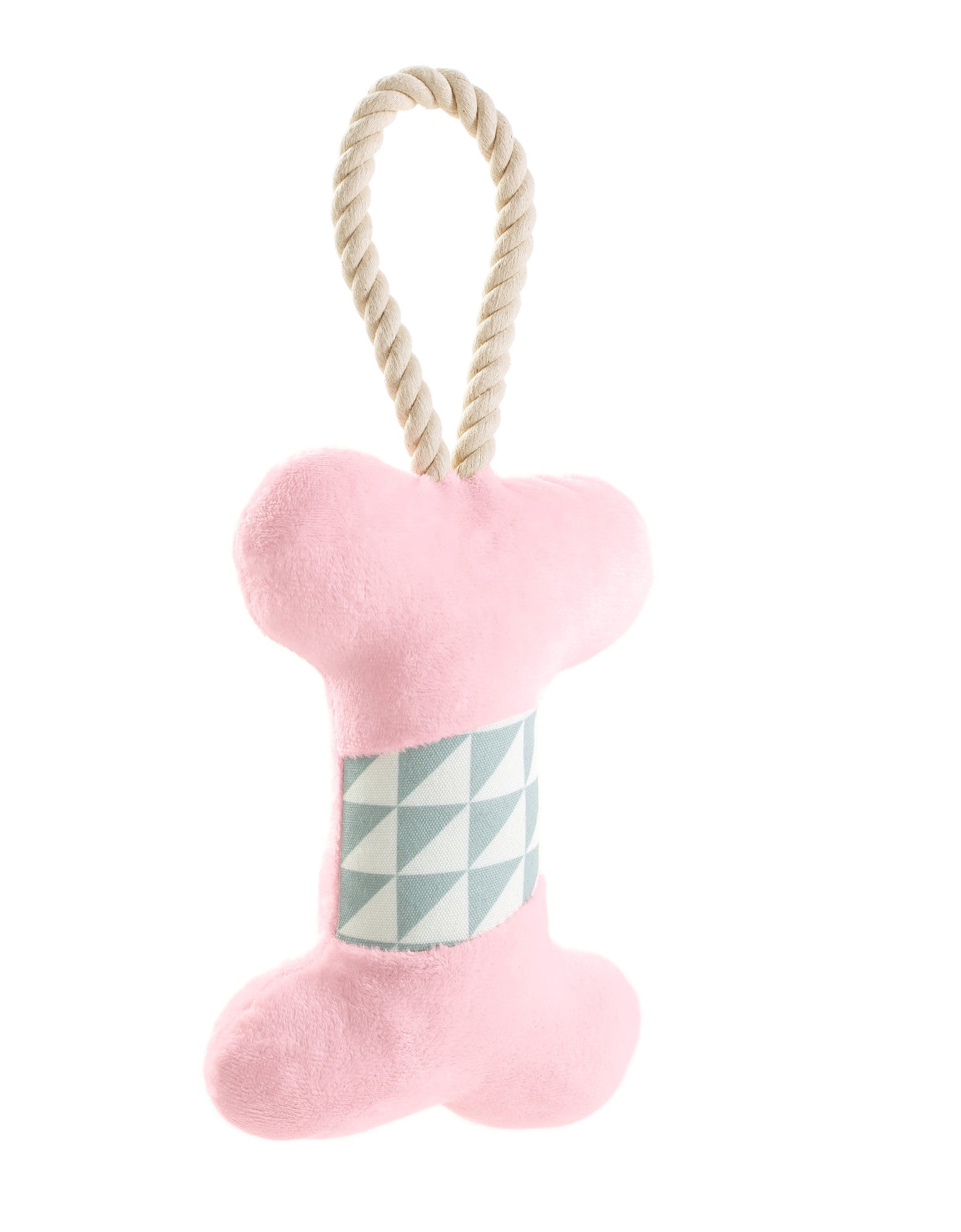 SALIMA Bone Dog toy - Hunter-petstore -polyester -with squeaker -with a rope for throwing and playing tug-o-war -soft and cuddly -hand wash -6.69 in
