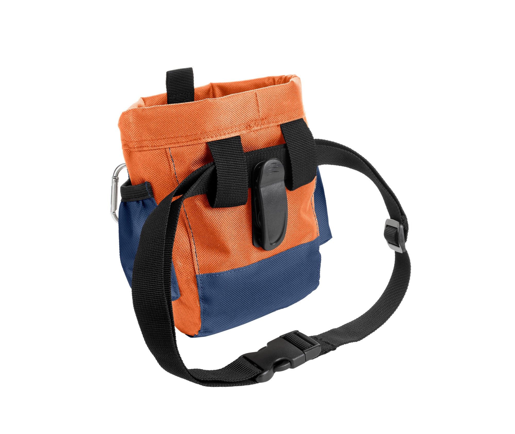 BUGRINO Profi Treat Pouch - Hunter-petstore -attach to a belt (with clip and strap) -ideal for storing rewards -can be opened and closed easily with the help of a frame lock (metal) -durable material -washable -with lots of small pockets for your clicker or your mobile phone -with waste bag dispenser -with snap hook