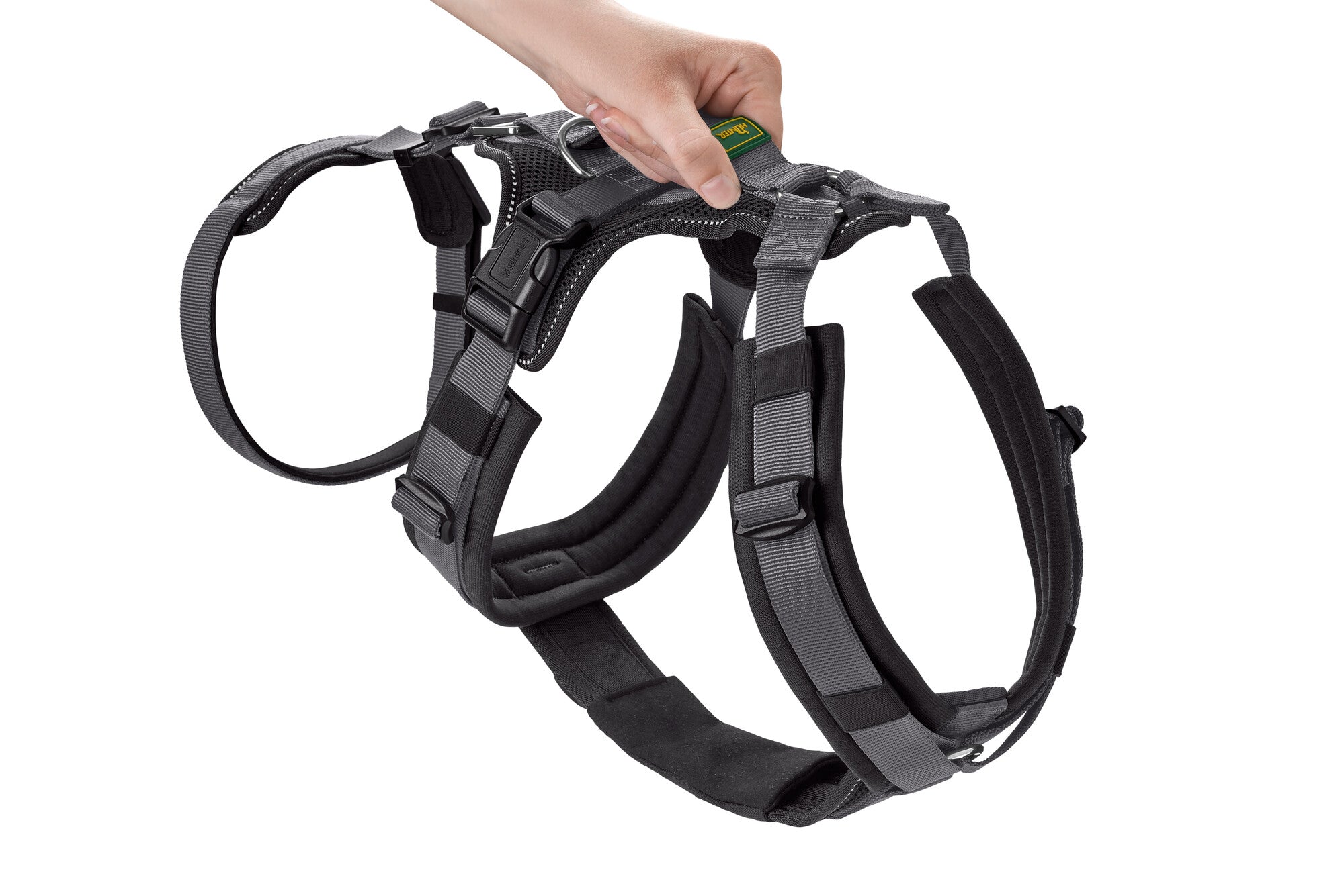 MALDON Safety Harness - Hunter-petstore -safety harness suitable for everyday use for fearful and insecure dogs -removable waist belt, for use as a classic Y-harness -with padded handle (from size S-M) -lightweight plastic click buckles -softly padded, especially at the pressure points -highly reflective thanks to 3M™ Scotchlite™ Reflective Material -up to 7-way adjustable (harness from size S-M: 5-way, waist belt: 2-way)