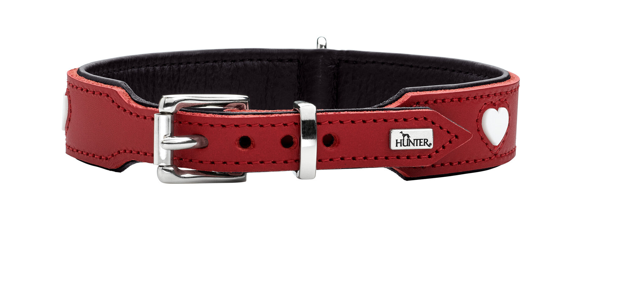 LOVE Collar - Hunter-petstore -especially soft cow leather -hearts are sewn in individually -made in Germany