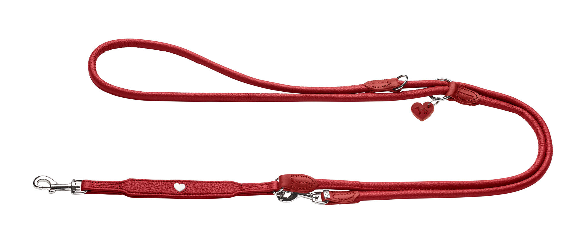 R&S LOVE Adjustable Leash - Hunter-petstore -soft and round -made of especially soft cow nappa leather -tear-resistant nylon insert -rounded processing fits comfortable in the hand -3-fold adjustable -heart is sewn in by hand -made in Germany