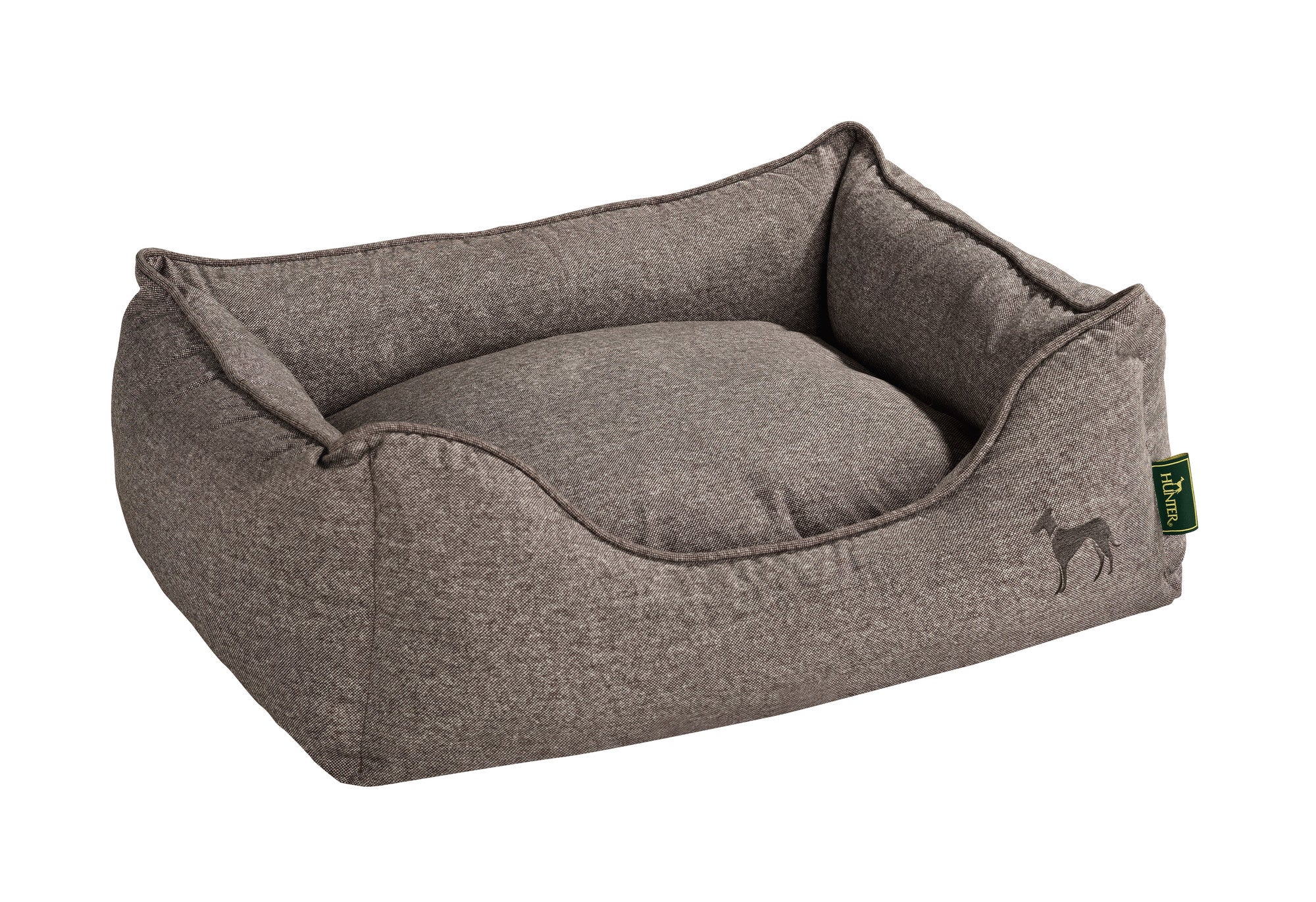 BOSTON Sofa - Hunter-petstore -Cozy, classic dog sofa with reversible cushions -Reversible cushions, with soft plush trimming on one side -Bulky filling and pleasant feel -With zipper removable cover -Slip-resistant underside -Cover washable at 140°F