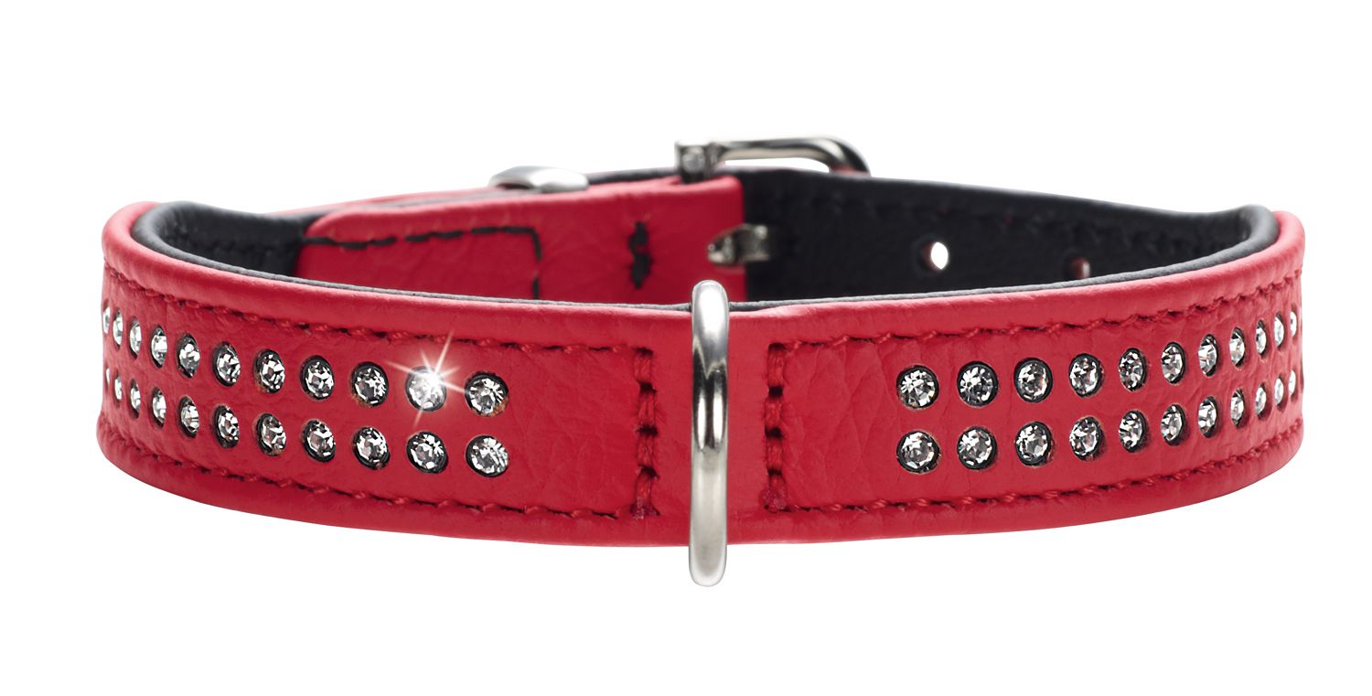 DIAMOND Petit Collar - Hunter-petstore -made of especially soft cow nappa leather -with especially small D-ring and buckle -ideal for small dogs -with decorative trimmings -made in Germany