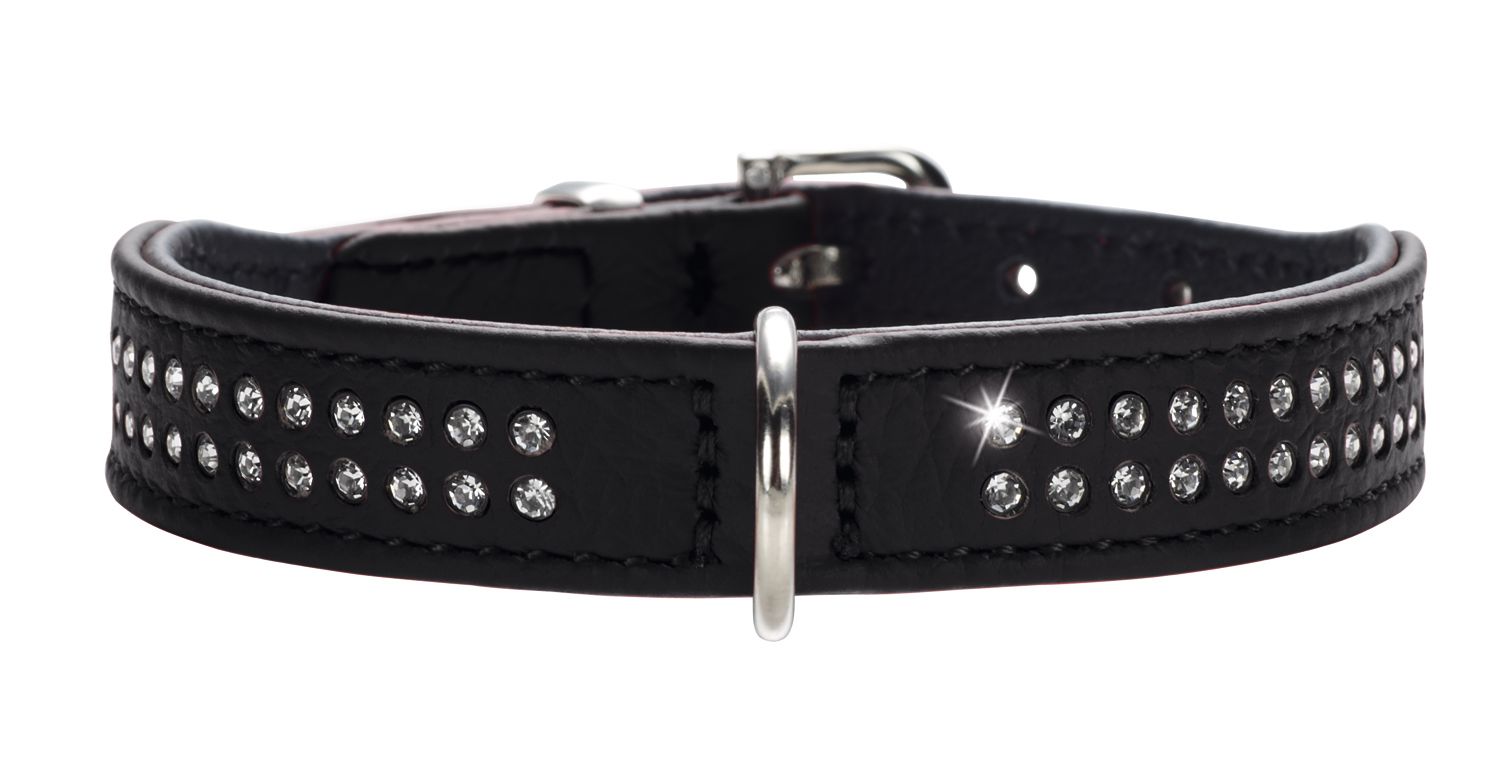 DIAMOND Petit Collar - Hunter-petstore -made of especially soft cow nappa leather -with especially small D-ring and buckle -ideal for small dogs -with decorative trimmings -made in Germany