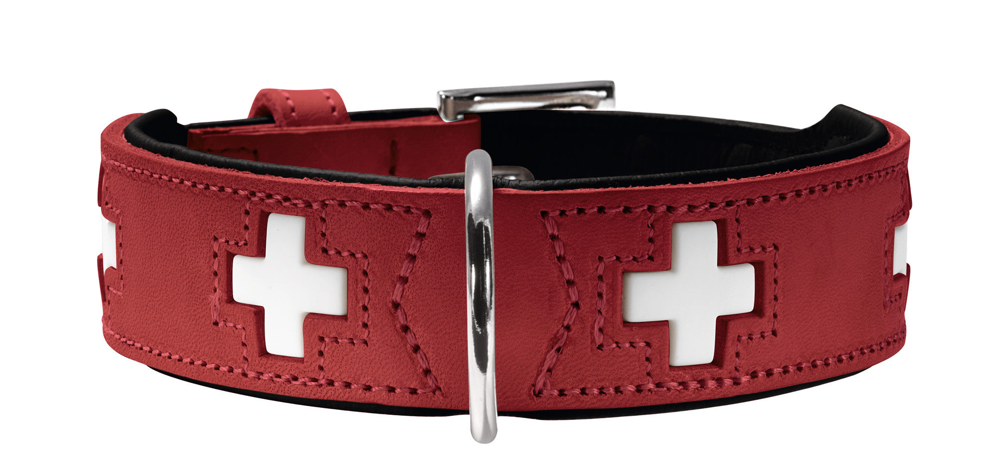 SWISS Collar - Hunter-petstore -especially soft cow leather -crosses are sewn in individually -made in Germany