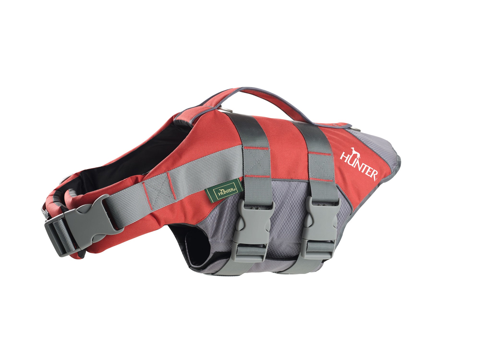 MOSS Life Jacket - Hunter-petstore -swim vest with hand strap for dogs -ideal for boat and canoe trips as well as stand-up paddling -with Velcro and click fasteners on the belly -optimal safety due to good visibility -easy to clean and washable -can support buoyancy in the water