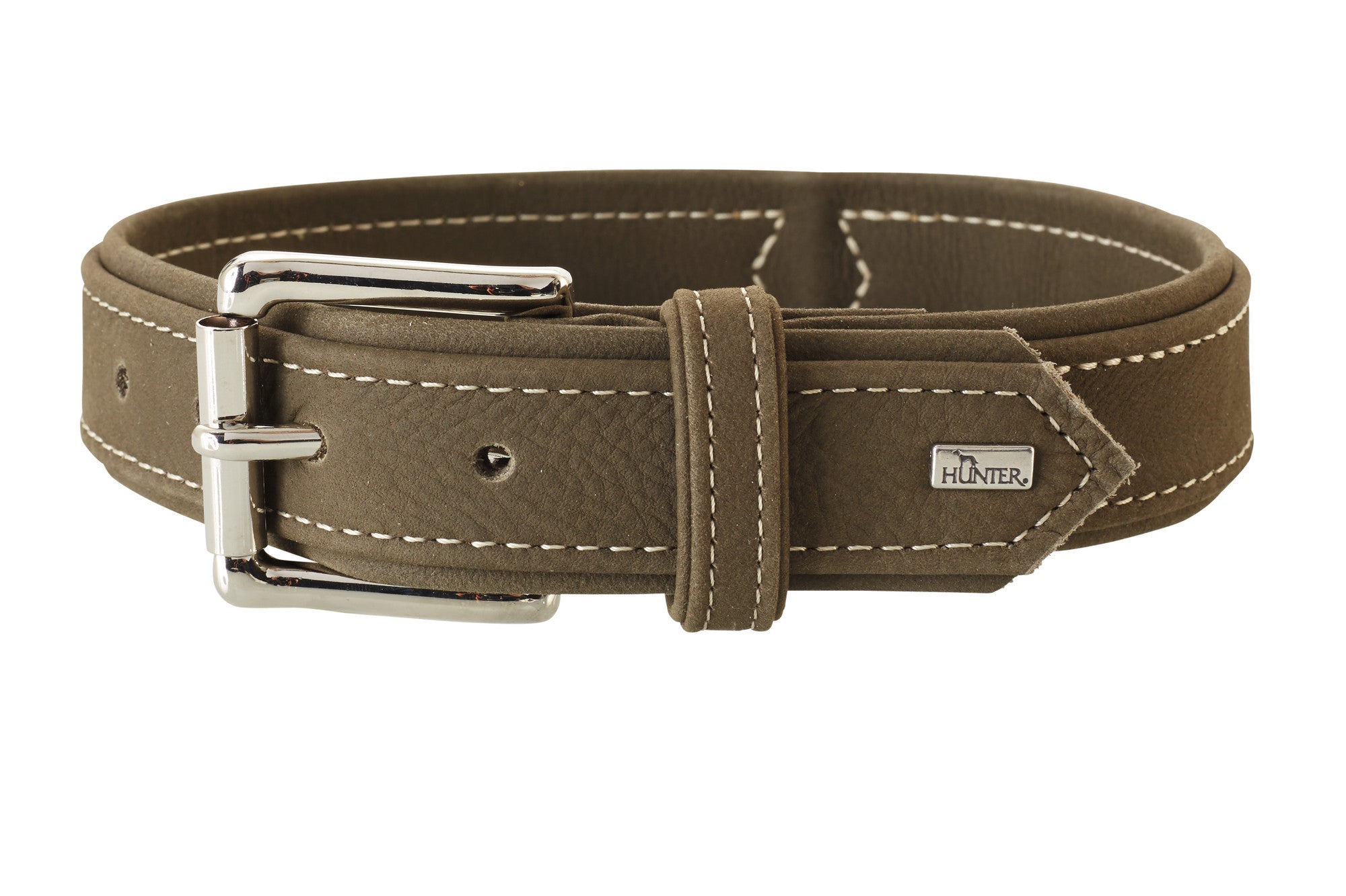HUNTING Collar - Hunter-petstore -Made of extra soft nubuck leather -Velvety surface -With contrast stitching -Made in Germany