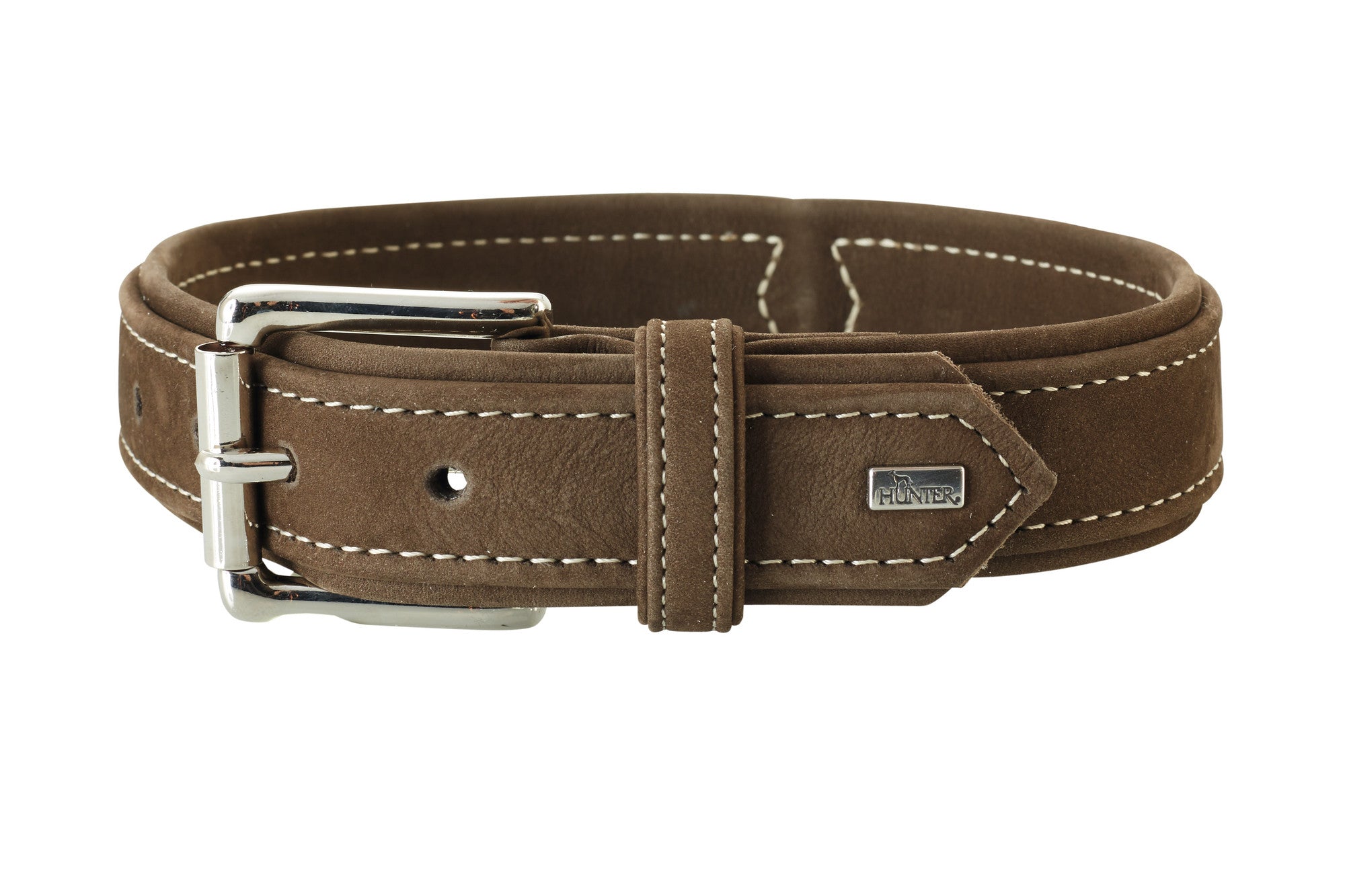 HUNTING Collar - Hunter-petstore -Made of extra soft nubuck leather -Velvety surface -With contrast stitching -Made in Germany
