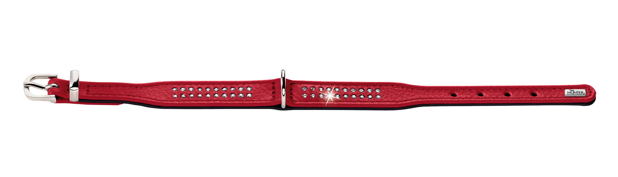 DIAMOND Petit Collar - Hunter-petstore -made of especially soft cow nappa leather -with especially small D-ring and buckle -ideal for small dogs -with decorative trimmings -made in Germany