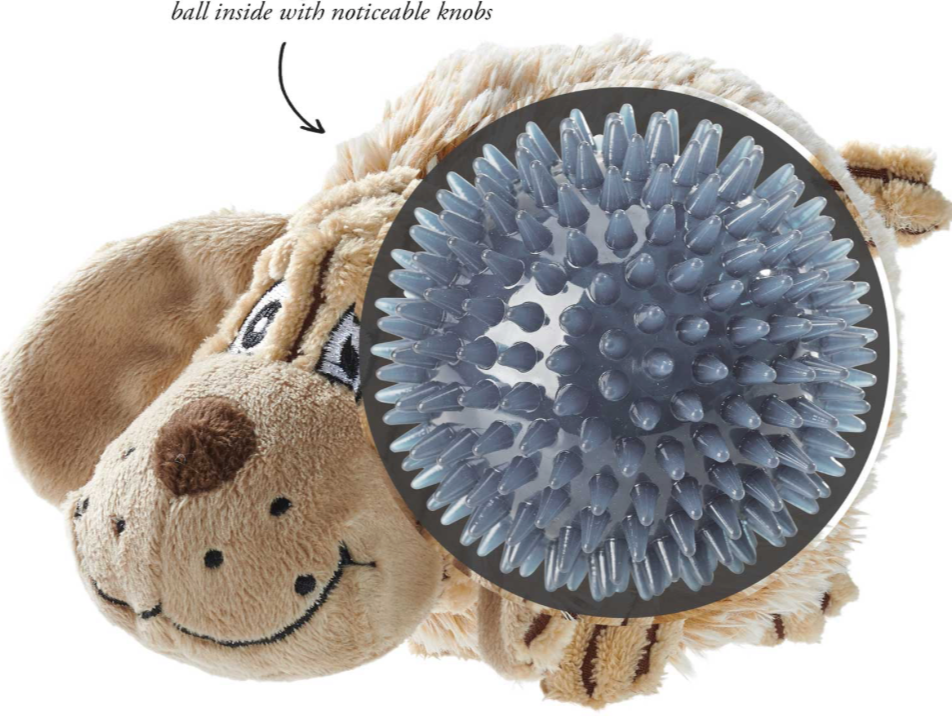 PORI Dog Dog toy - Hunter-petstore -soft and fluffy outside -sturdy hedgehog ball made from TPR inside -with a squeaker -washable at 86 °F