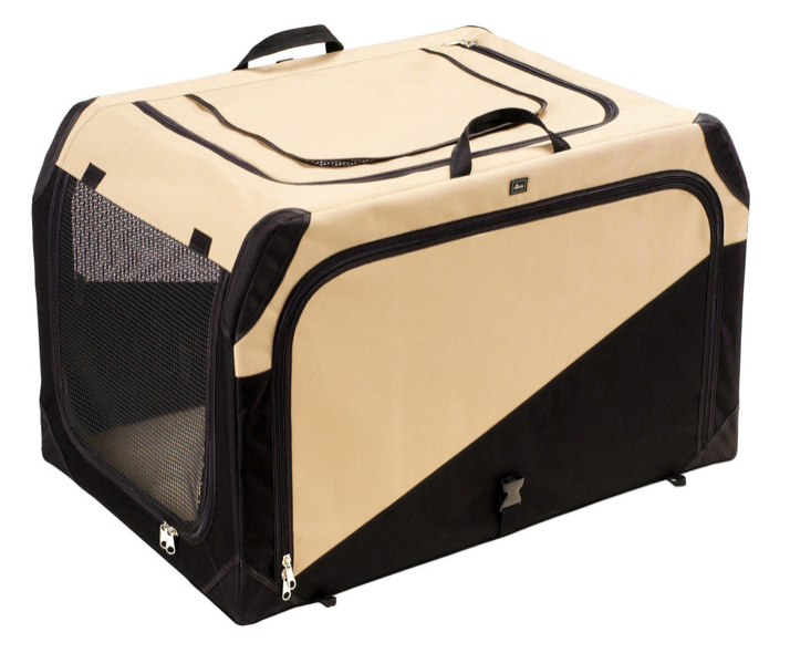 Foldable Dog Crate - Hunter-petstore -Versatile, durable dog crate -Easy to handle -With light, robust frame -With several well thought-out entry options and »windows« -With cuddly, reversible lying mat -With closable side pocket for important utensils such as vaccination card or tick hooks -Optimal air circulation thanks to mesh inserts -With clever carrying handles -With space-saving storage bag
