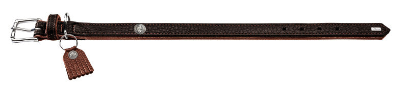 CODY Collar - Hunter-petstore -classic collar for dogs -rustic, natural look -particularly robust and supple -with contrast stitching -with detachable key ring made of bison leather -made in Germany