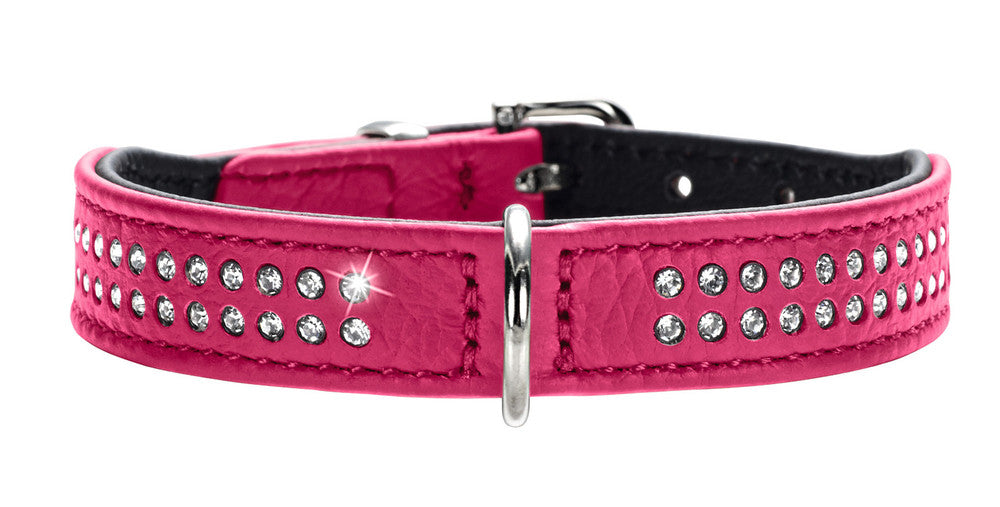 DIAMOND Petit Collar - Hunter-petstore -made of especially soft cow nappa leather -with especially small D-ring and buckle -ideal for small dogs -with decorative trimmings -made in Germany