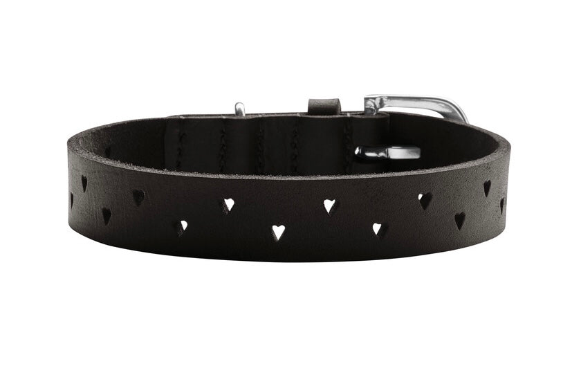AALBORG Soul Collar - Hunter-petstore -classic collar, universally usable -especially well-suited to use in dog sports due to a liberal application of oil -particularly tough and hard-wearing leather -with charming heart punching -made in Germany