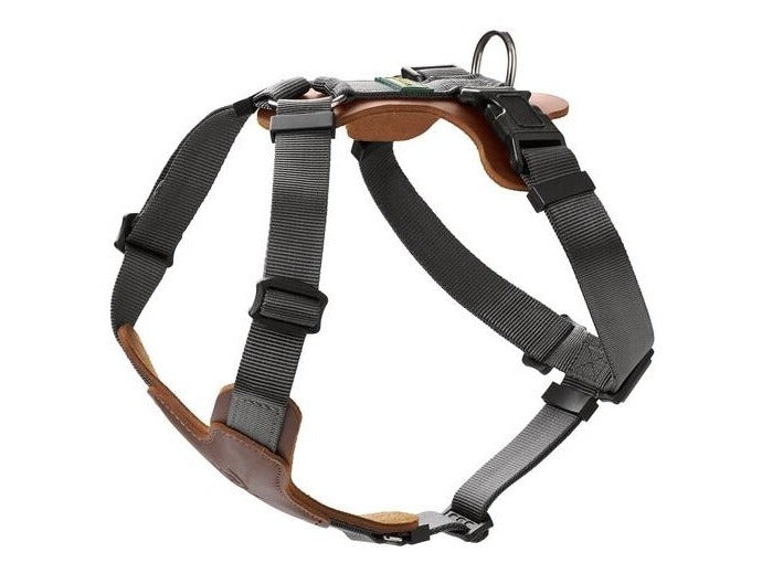 AALBORG Mixed Harness - Hunter-petstore -combination of cowhide leather and nylon -5-way adjustment -with light plastic clasp -made in Germany