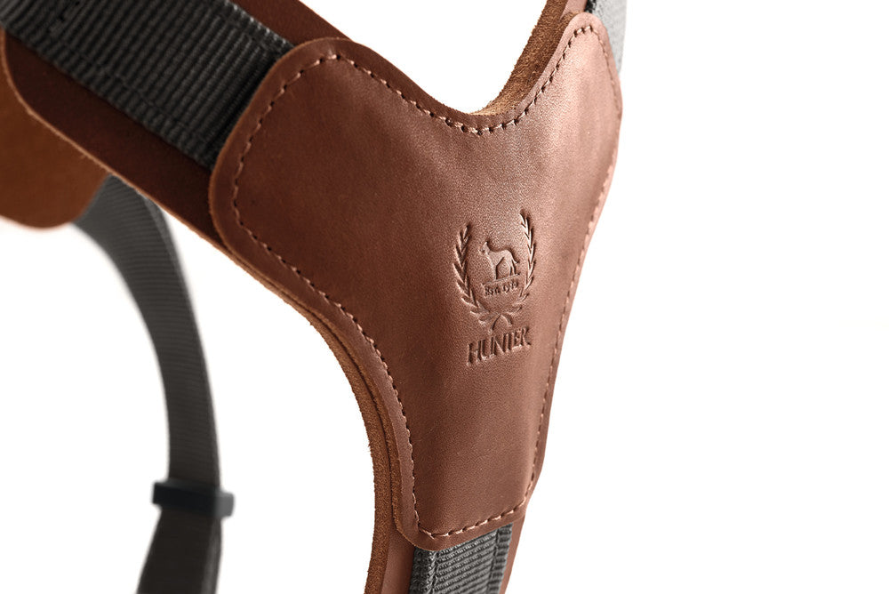 AALBORG Mixed Harness - Hunter-petstore -combination of cowhide leather and nylon -5-way adjustment -with light plastic clasp -made in Germany