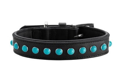 MODICA Collar - Hunter-petstore -classic collar, universally useable -particularly tough and hard-wearing leather -with decorative trimmings -with leather key ring -made in Germany