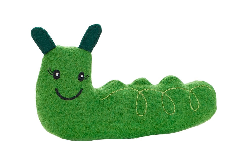 FLORENZ Caterpillar Dog toy - Hunter-petstore -cute toy in insect look, without squeaker -for small and medium-sized dogs -pleasantly grippy material mix -for playing, cuddling and loving -made from up-cycled outer material and recycled filling -washable at 90 °F -7.09 in