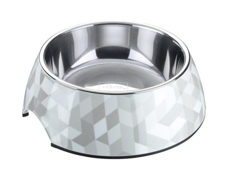 BAKU Bowl - Hunter-petstore -feeding or drinking bowl with melamine -with removable stainless steel bowl -with heart print -slip-resistant rubber rim on the bottom -long-lasting, shock and scratch resistant -easy to clean and dishwasher safe -food safe