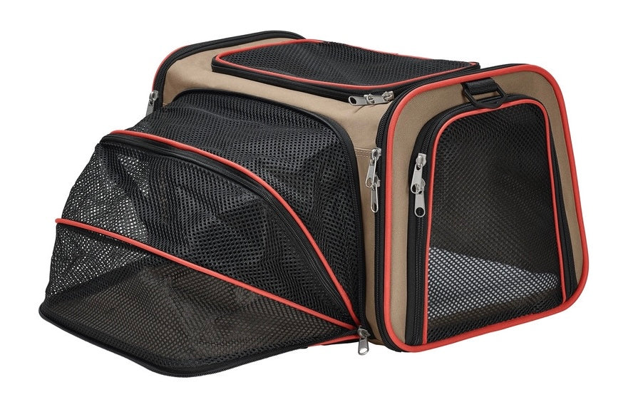 SYDNEY Dog carrier - Hunter-petstore -carry bag for pets weighing up to 14.5 lb -washable, robust material with mesh inserts for optimum air supply -with carrying handle and detachable, adjustable shoulder strap -the lying surface can be significantly extended with a zipper -possible access from the front, top and sides