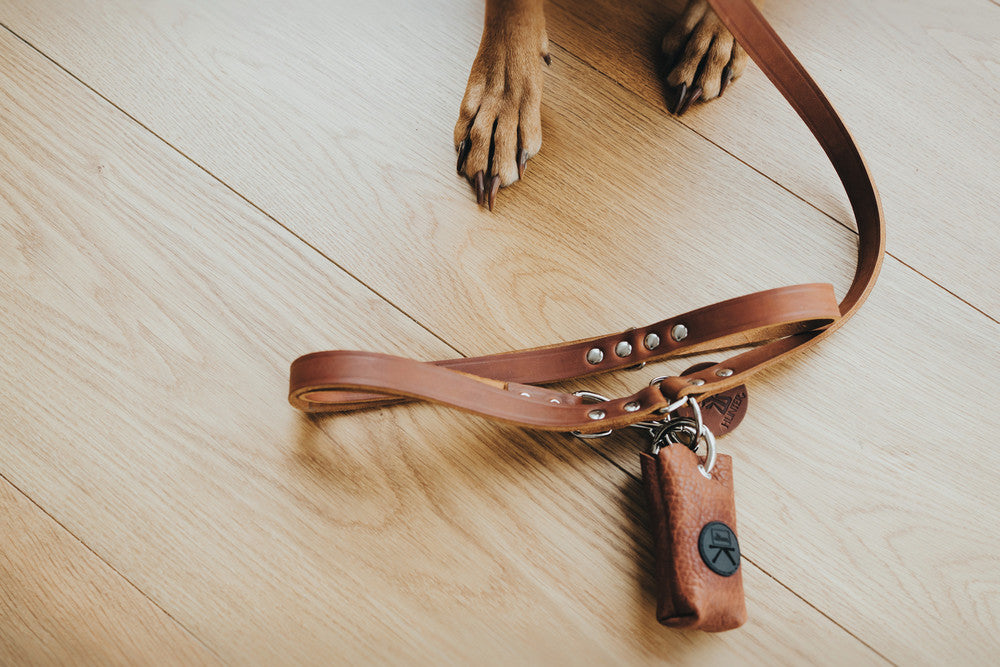 YUNA LUXUS Waste bag holder - Hunter-petstore -stylish poo bag dispenser for every day -flexible fastening options thanks to robust ring carabiner -easy removal of individual bags -one roll of poo bags included -made in Germany