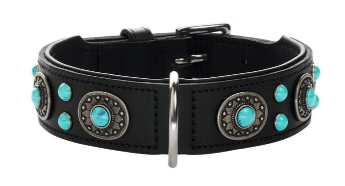 SIOUX Collar - Hunter-petstore -particularly tough and hard-wearing leather -with decorative trimmings -made in Germany