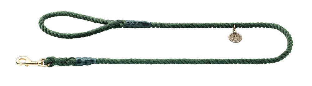 LIST Leash - Hunter-petstore -nautical rope look -robust braiding -brass fittings -detachable brass badge -with hand loop -Ahoy there!