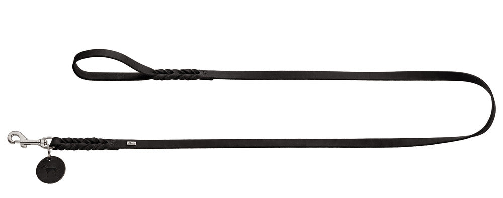 SOLID EDUCATION Leash - Hunter-petstore -particularly tough and hard-wearing leather -hand-braided -with a leather keyring -snap bolt braided into the leather -with hand loop -made in Germany