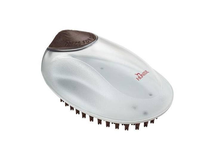 Grooming currycomb SPA with integrated shampoo-function - Hunter-petstore -Curry comb with integrated shampoo function -Suitable for medium-length and long fur -Special threefold massage pins -Brush can be filled with shampoo -Ergonomic design for optimum handling