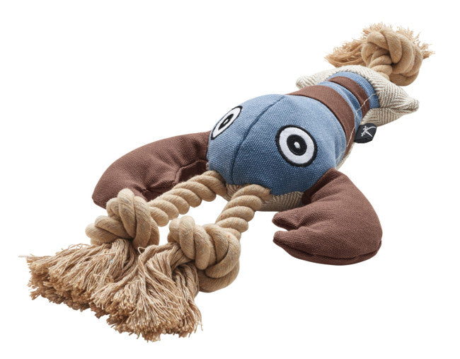 SANSIBAR Lobster Dog toy - Hunter-petstore -upper material 60% cotton, 40% polyester -knotted rope running through the toy -washable at 90 °F