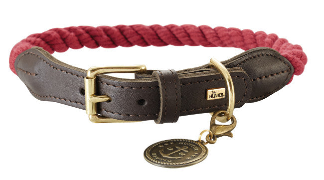 Adjustable LIST Collar - Hunter-petstore -nautical rope look -robust braiding -with scissor carabiner -brass fittings -with detachable brass badge -adjustable -ideal for small dogs -Ahoy there!
