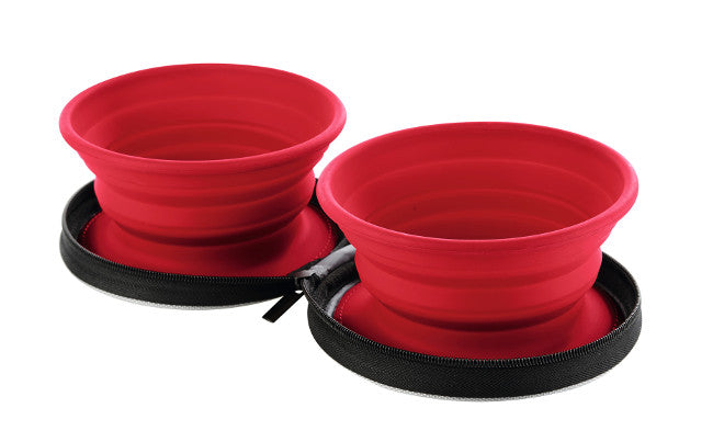 LIST Travel Bowls - Hunter-petstore -foldable food and drink bowl with pocket and zipper -ideal for traveling and on the road -silicone material -small packing size -easy to clean and dishwasher-safe