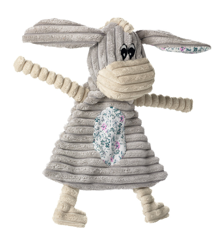 HUGGLY Blanket Donkey Dog toy - Hunter-petstore -dog toy to cuddle and love -suitable for small and medium-sized dogs -cute design -with tooth-caring rope -without squeaker -washable at 90 °F -9.84 in