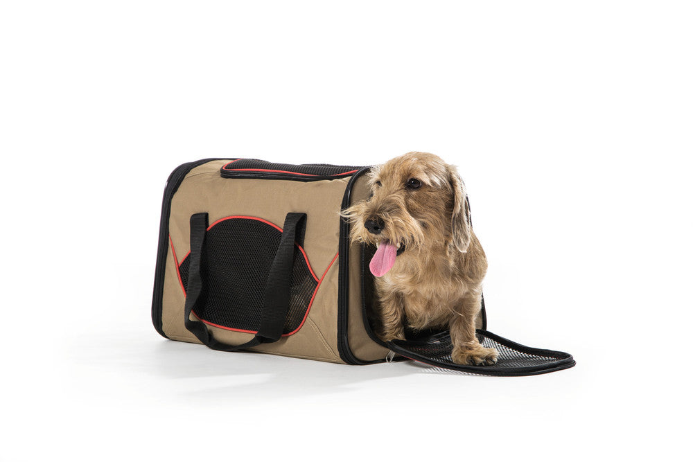 KANSAS Dog Carrier - Hunter-petstore -Carry bag for pets weighing up to 14.3 lbs -Large ventilation opening for optimum air circulation -Two entrances -Can be folded to save space -Removable imitation lambswool inlay -Washable