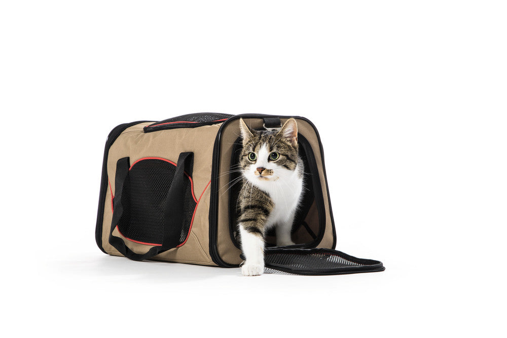 KANSAS Dog Carrier - Hunter-petstore -Carry bag for pets weighing up to 14.3 lbs -Large ventilation opening for optimum air circulation -Two entrances -Can be folded to save space -Removable imitation lambswool inlay -Washable