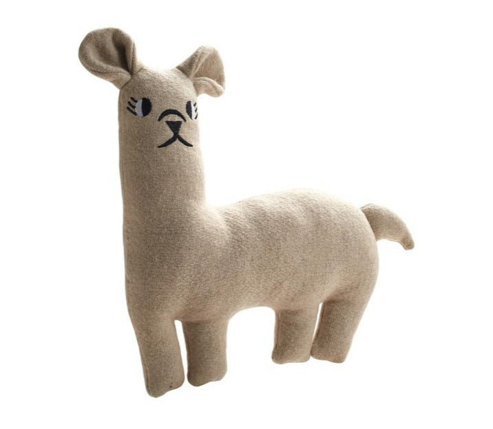 TIRANA Lama Dog toy - Hunter-petstore -cute animal dog toy, without squeaker -for playing, cuddling and loving -made of up-cycled outer material and recycled filling -attractive yet tough material mix of wool and polyester -washable at 86 °F -9.84 in