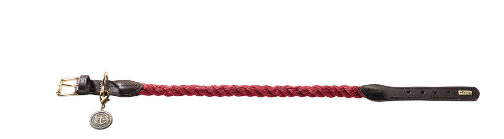Adjustable LIST Collar - Hunter-petstore -nautical rope look -robust braiding -with scissor carabiner -brass fittings -with detachable brass badge -adjustable -ideal for small dogs -Ahoy there!